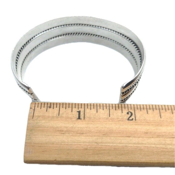 Native American 3/4" Navajo Sterling Silver Bracelet Cuff TAHE 41g Size 6.5-6.75 - Picture 12 of 15